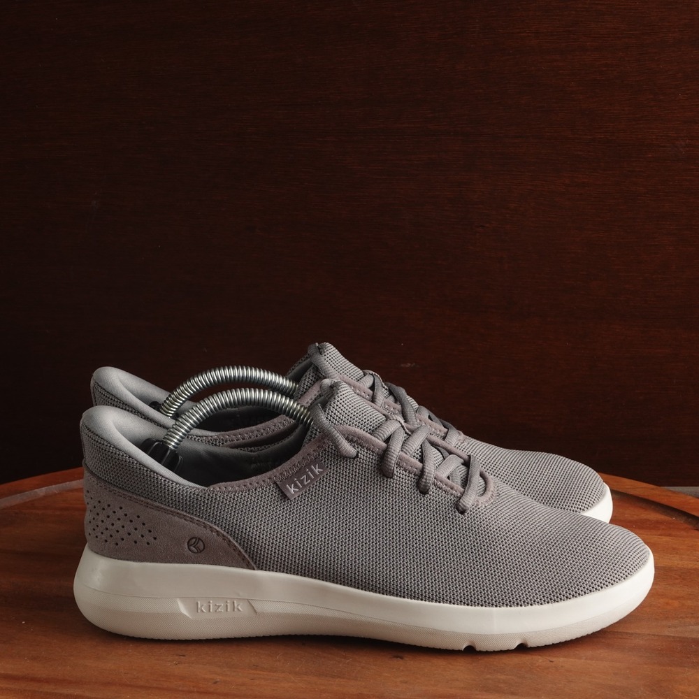Kizik Sneakers Women SZ 8 Gray Madrid Eco Knit Athletic Hands Free Walking Shoes